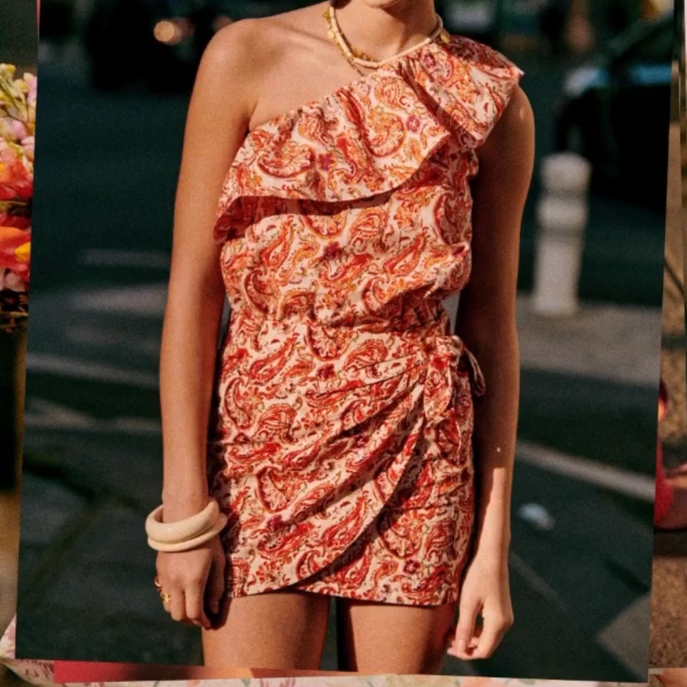NWT Sezane Pacome cotton mini skirt paisley rivera print 34 XS